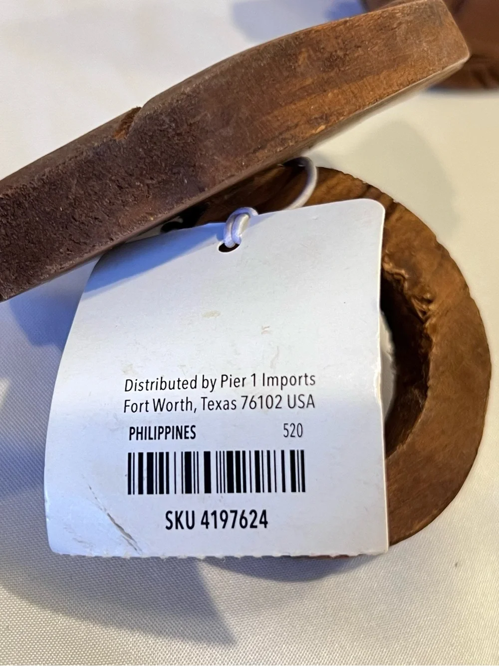 Pier 1 Wooden Fish Napkin Rings Set of 6 New With Tags
